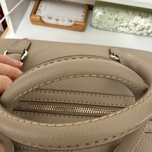 Ralph Lauren Taupe Leather Satchel Handbag with Tassel - Picture 8 of 12